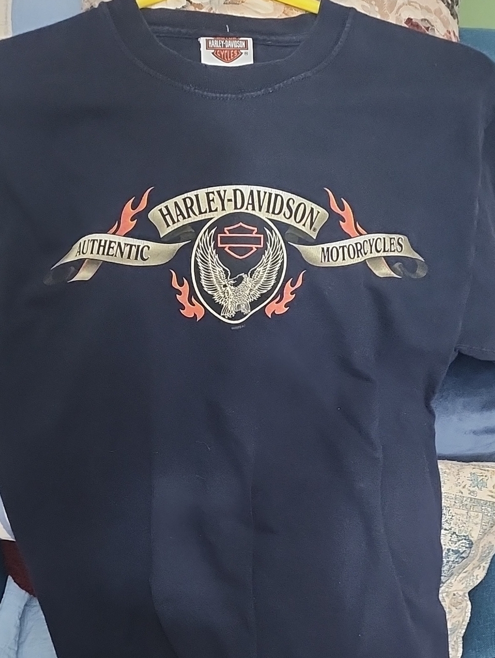 Harley-Davidson Navy Short Sleeve Graphic Tee with Eagle & Flame